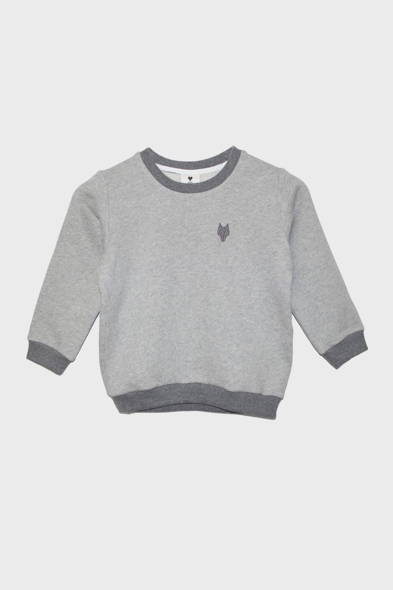 Kid’s One Wolf knitted sweater, grey/dark grey logo