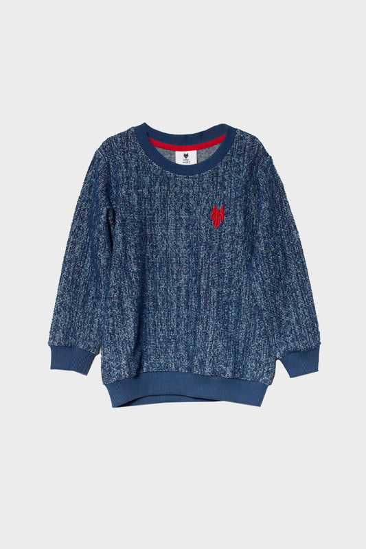 KIDS OW sweater, blue with white, red logo