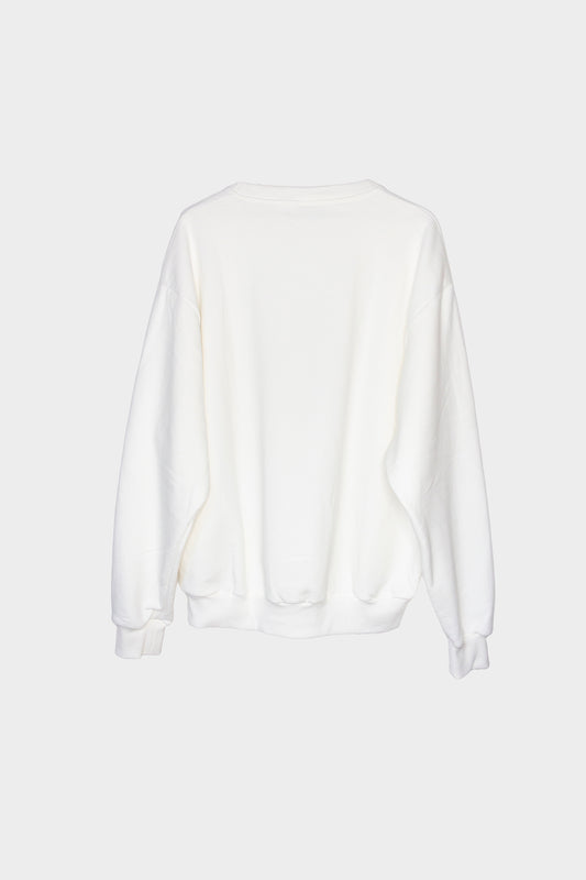 Sweater One Wolf oversize white - brushed