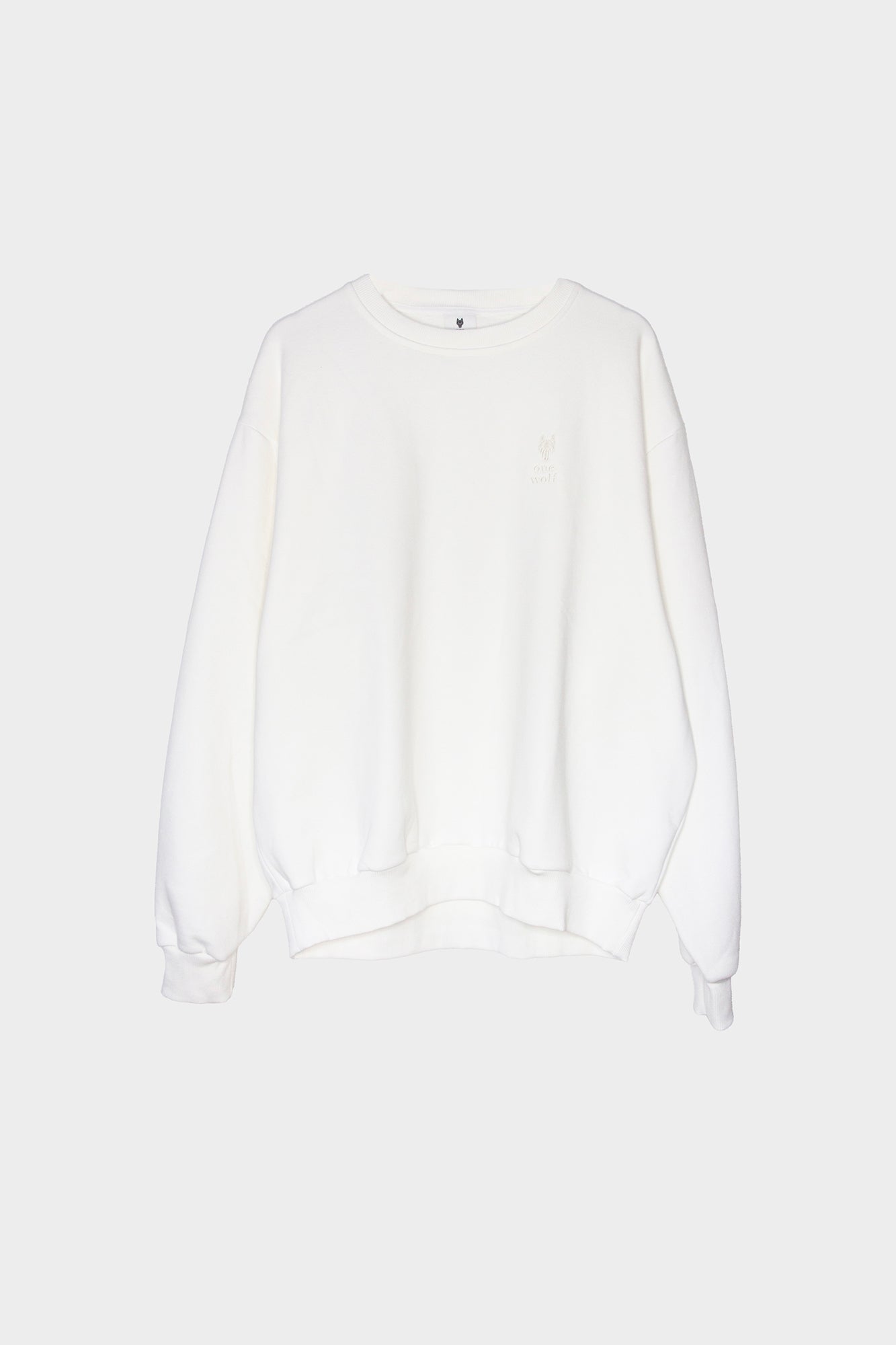 Sweater One Wolf oversize white - brushed