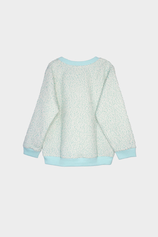 Kid’s One Wolf sweater turquoise - not brushed