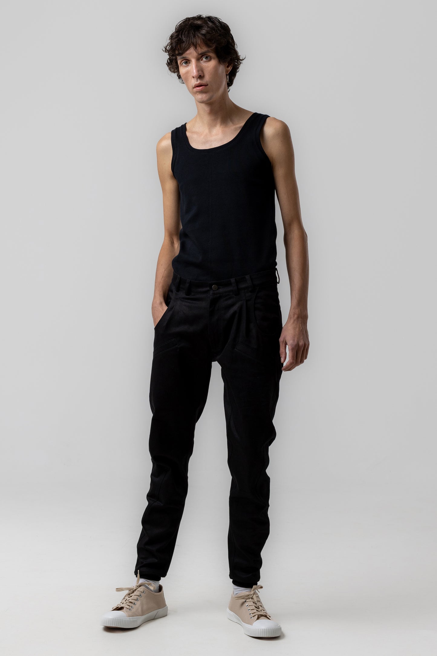 Cotton RIB Tank Top black