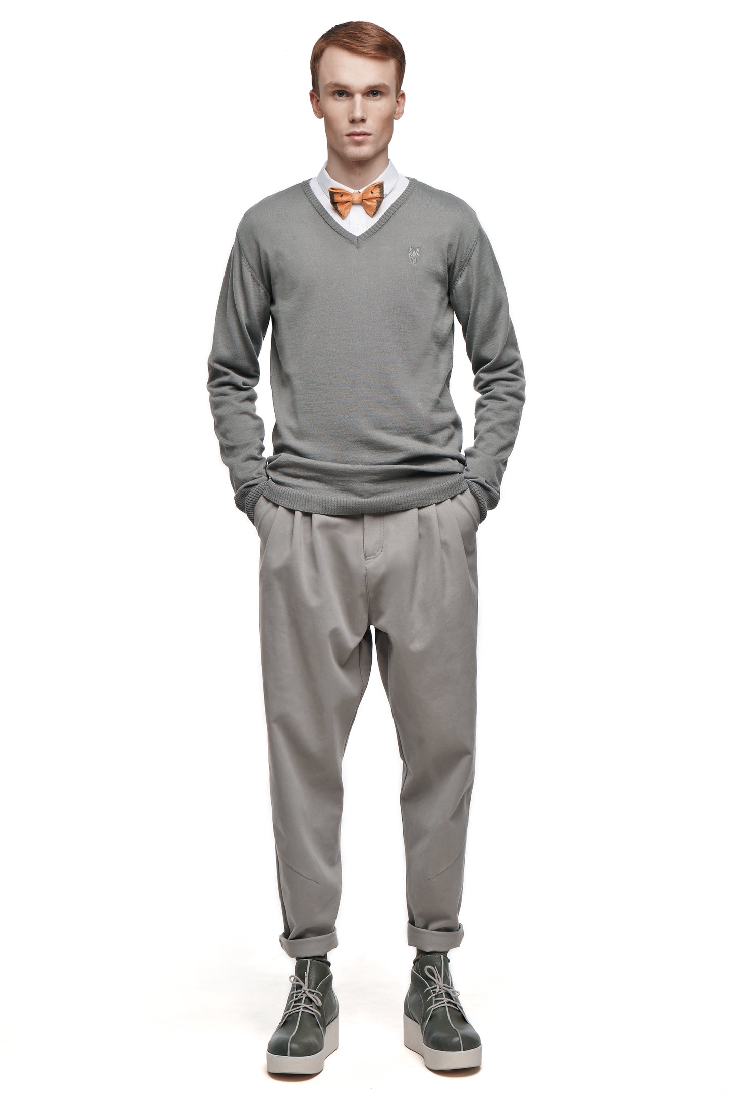 NABOKOV knitted sweater grey - One Wolf