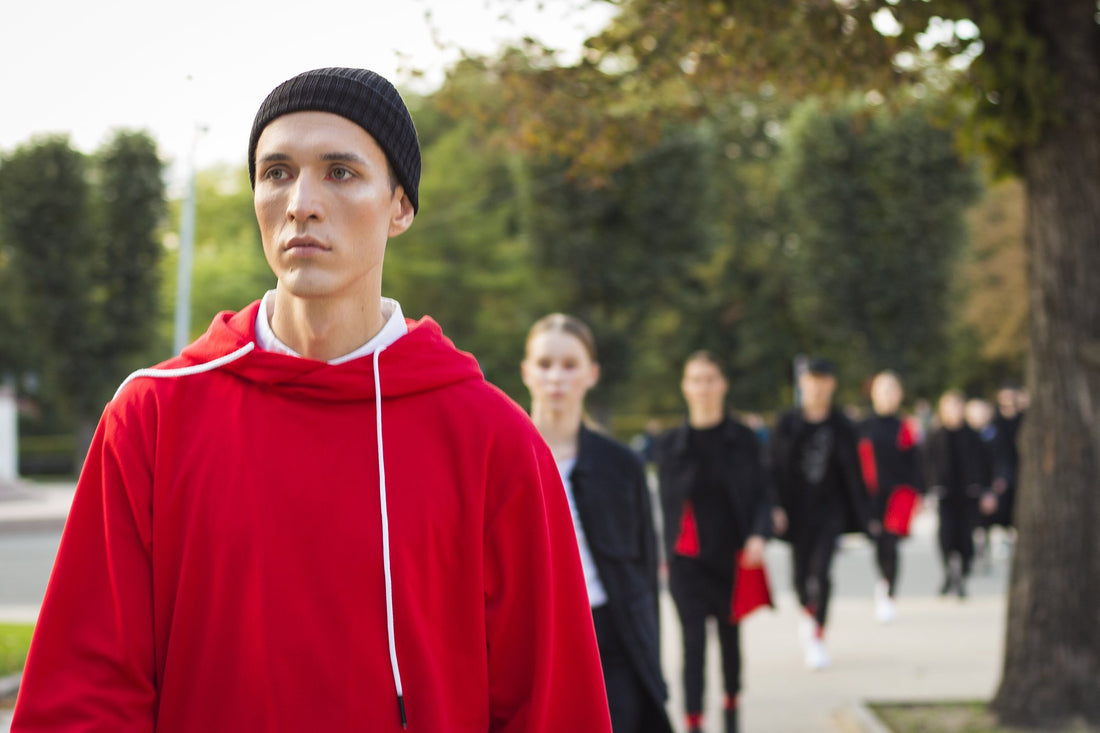 Person - One Wolf AW 20/21 collections "CITY MONK" urban fashion show in streets of Riga, Latvia.