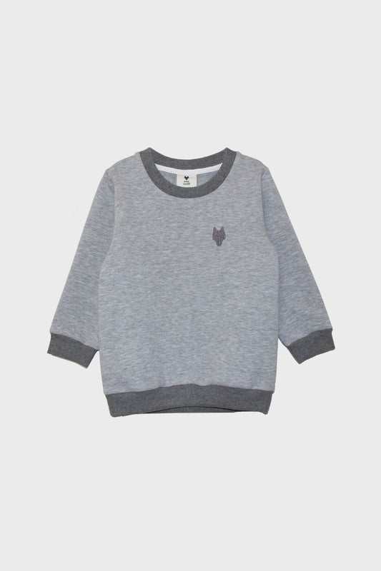 Bērnu One Wolf džemperis, pelēks/tumši pelēks logo