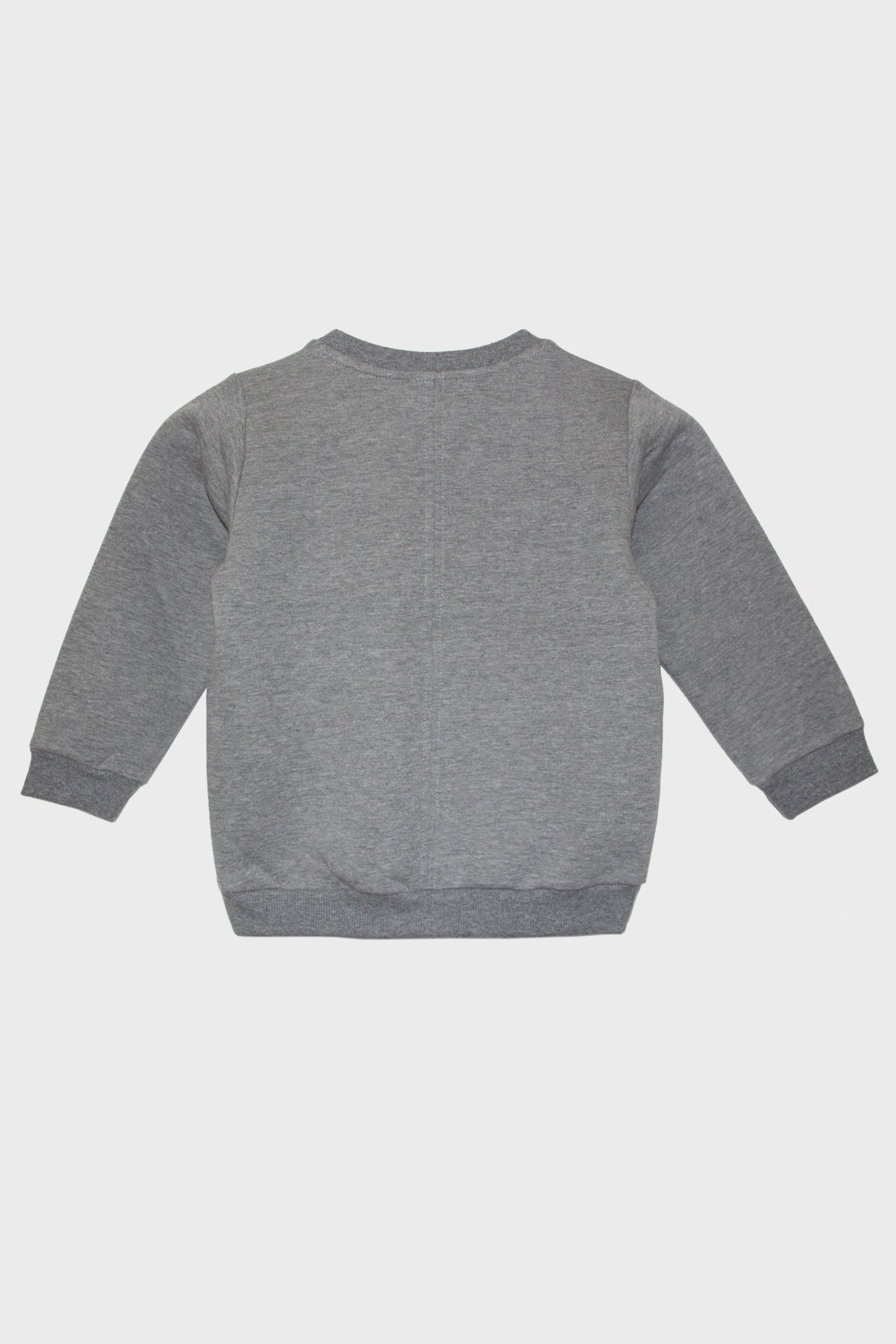 Kid’s One Wolf sweater, grey/dark grey with red logo