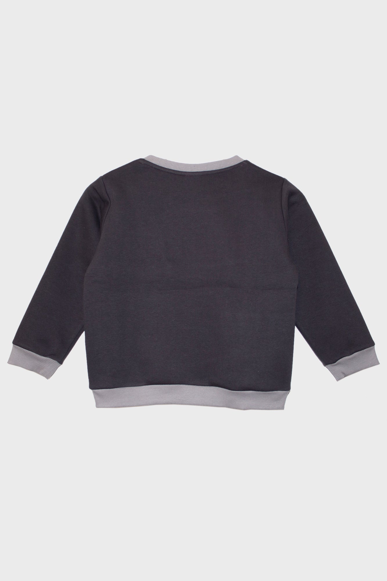 Kid’s One Wolf sweater, dark/light grey with red logo