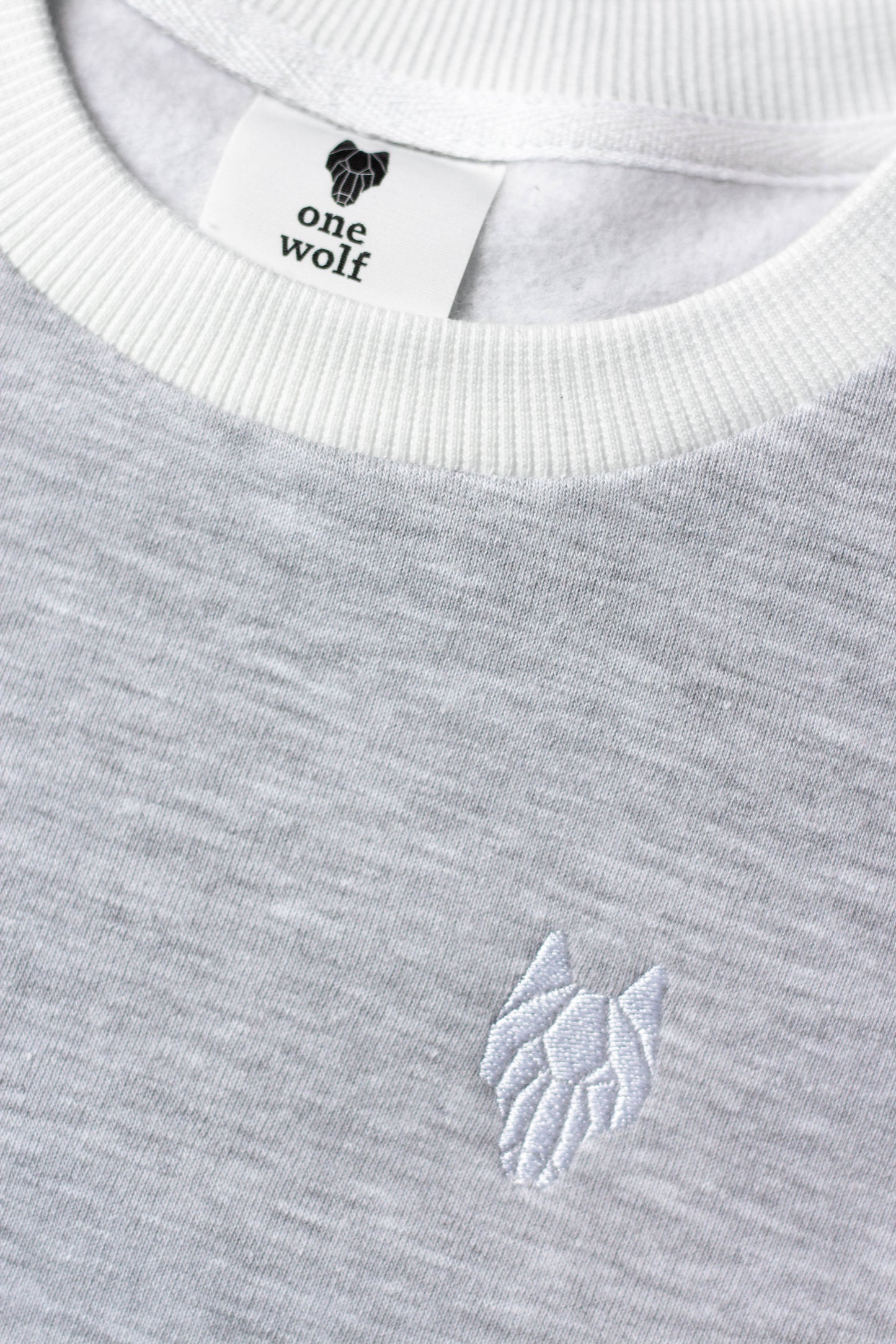 Bērnu One Wolf džemperis, pelēks ar baltu logo