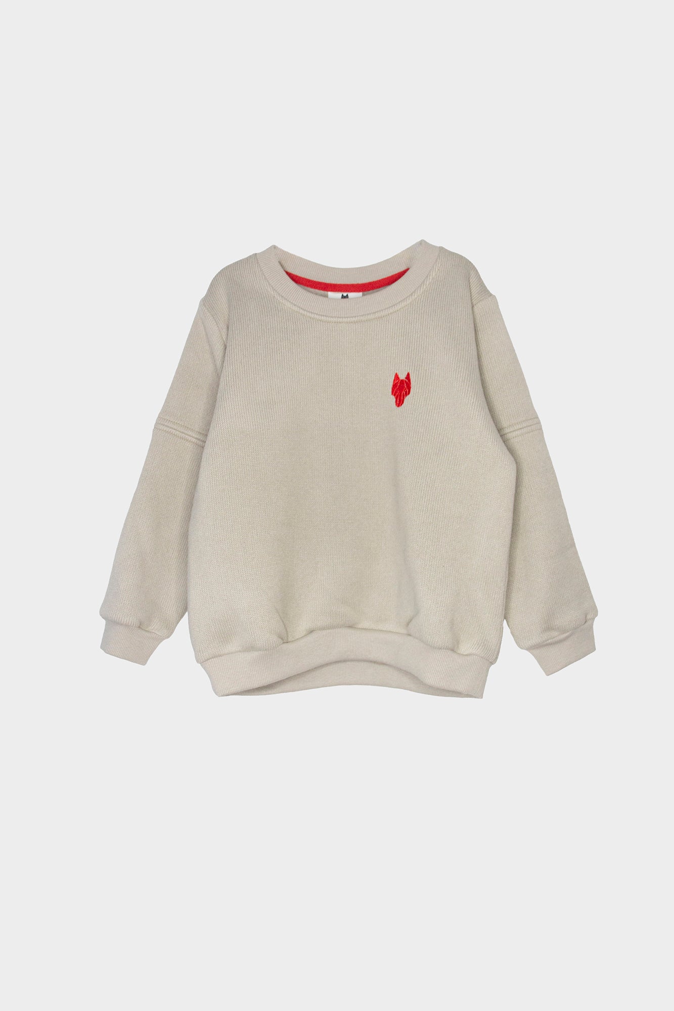 Kid’s One Wolf knitted sweater, red logo