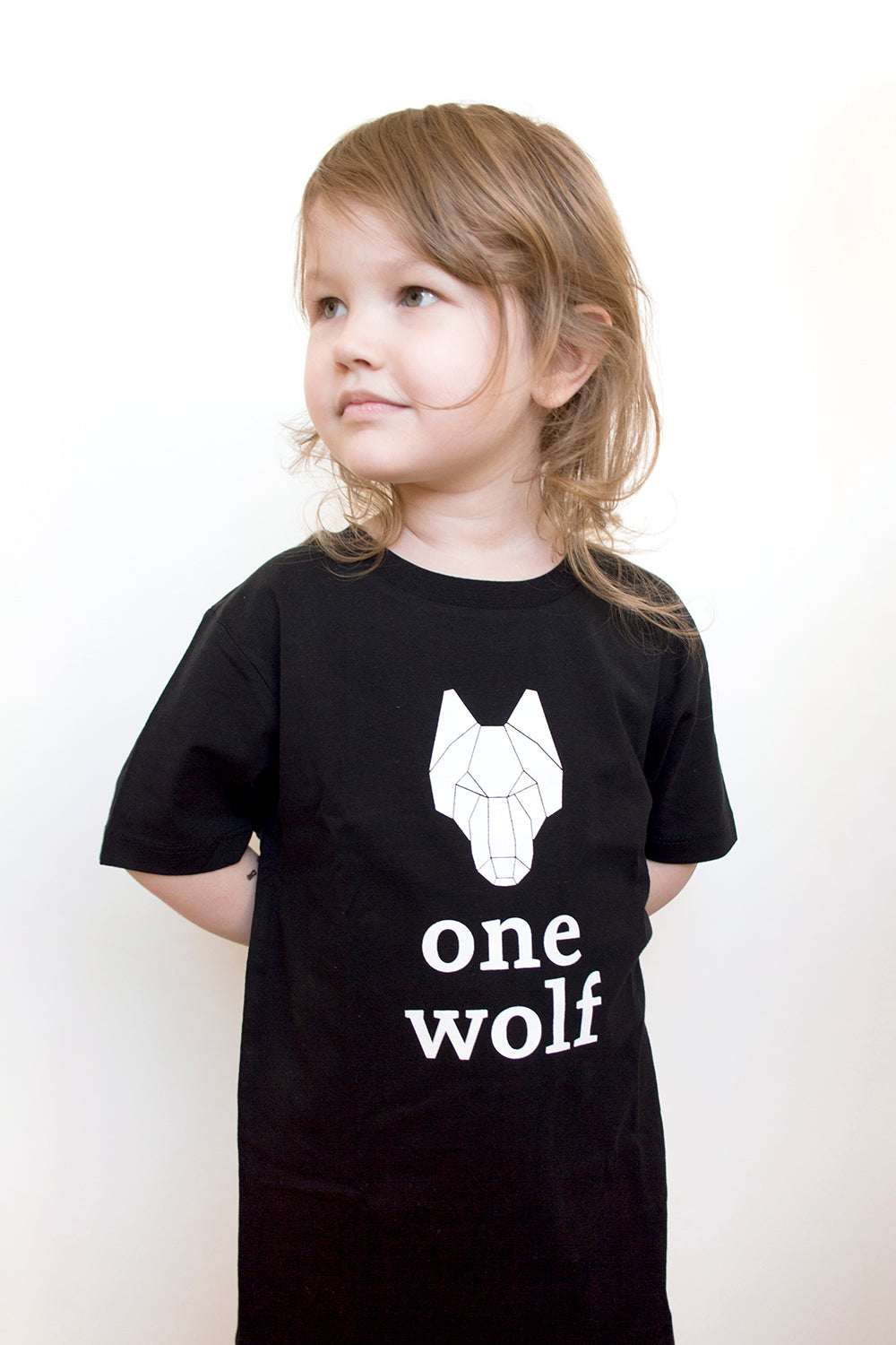 KIDS OW LOGO T-shirt black/white logo - One Wolf