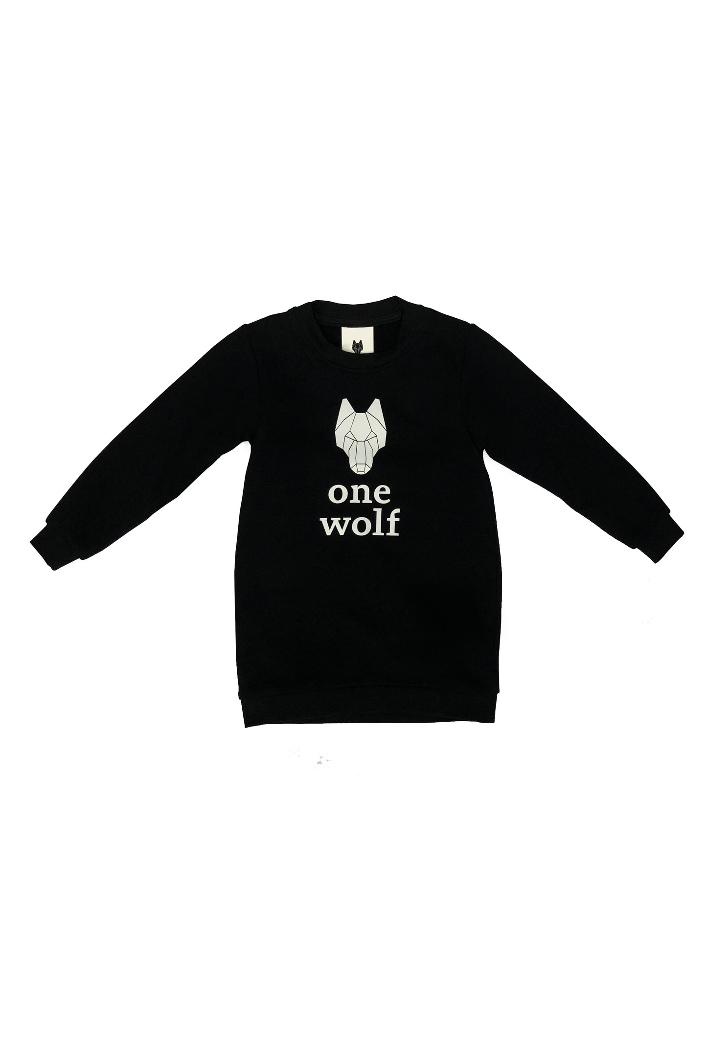 KIDS ONE WOLF LOGO sweater black/white logo - One Wolf
