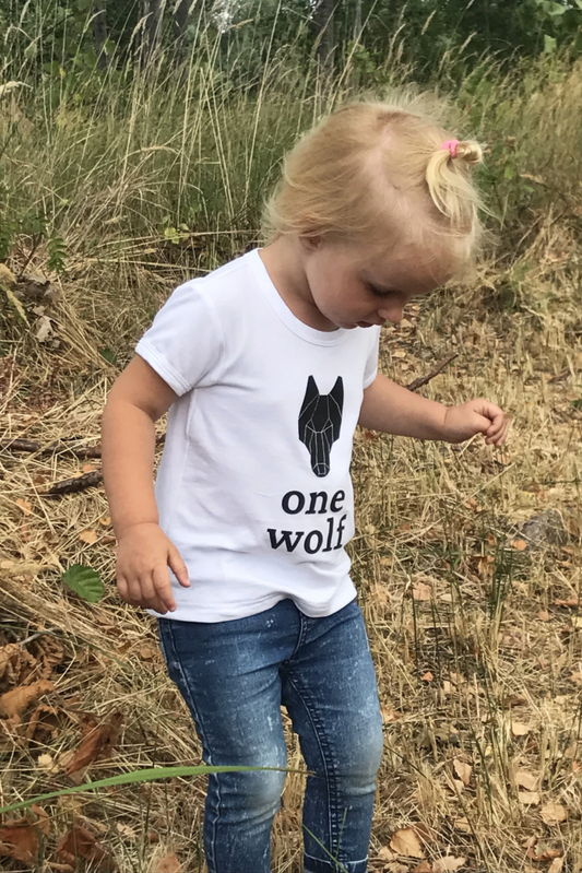 KIDS OW LOGO T-shirt white/black logo - One Wolf