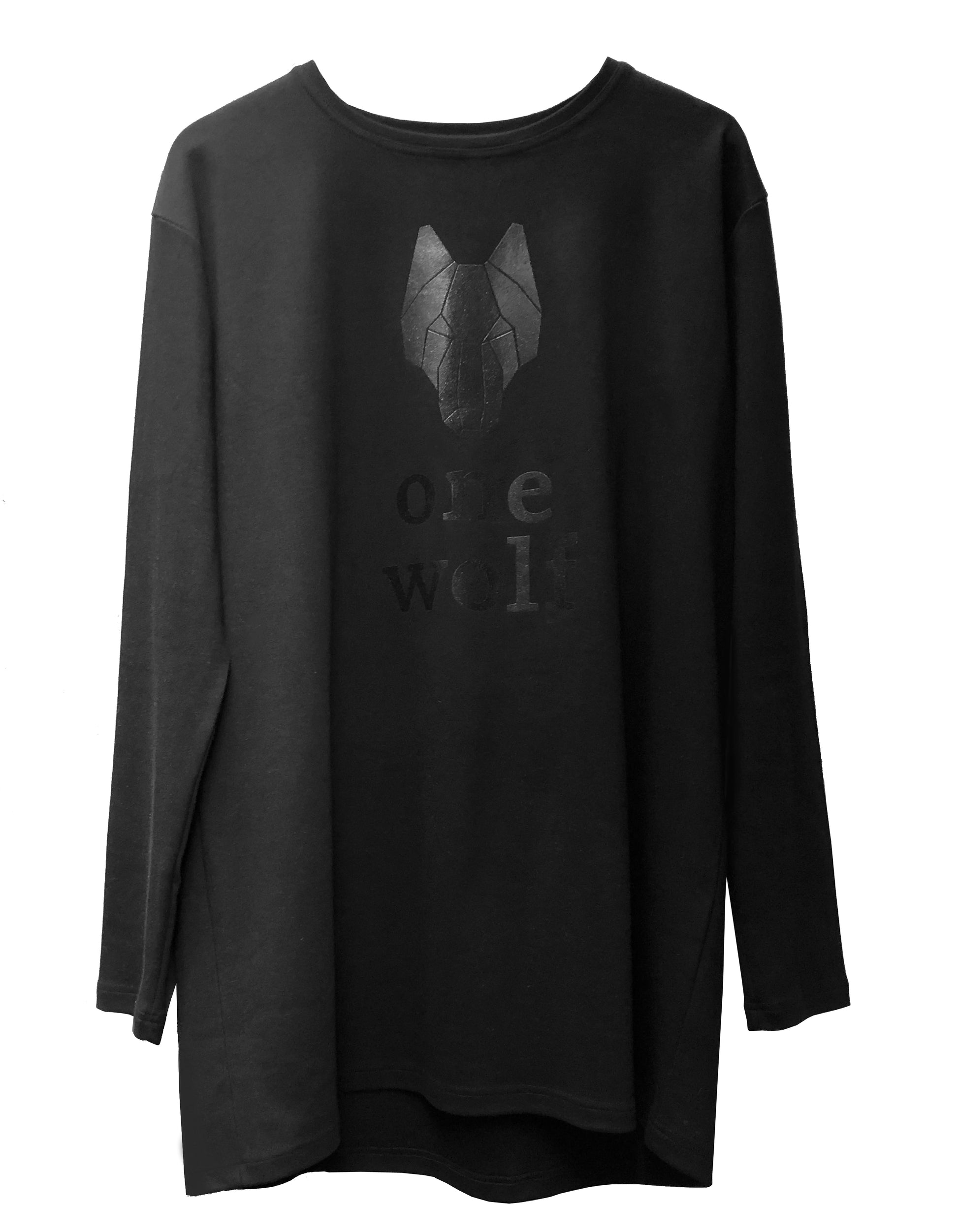 One Wolf long sleeves LOGO T-Shirt black/black gloss
