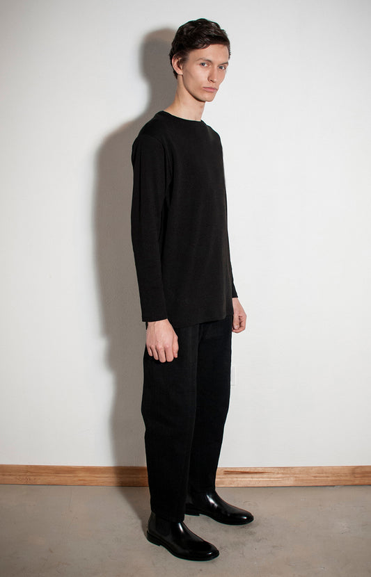 Plain long sleeves T-Shirt Black - One Wolf